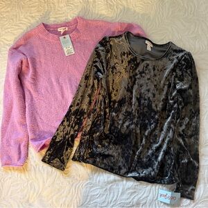 Cat & Jack Pink and Black Long Sleeve Tees